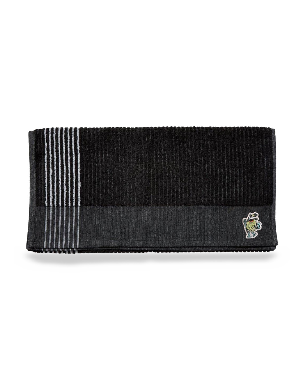 Black cotton caddie towel with Bud chenille patch &middot; view 1 of 2