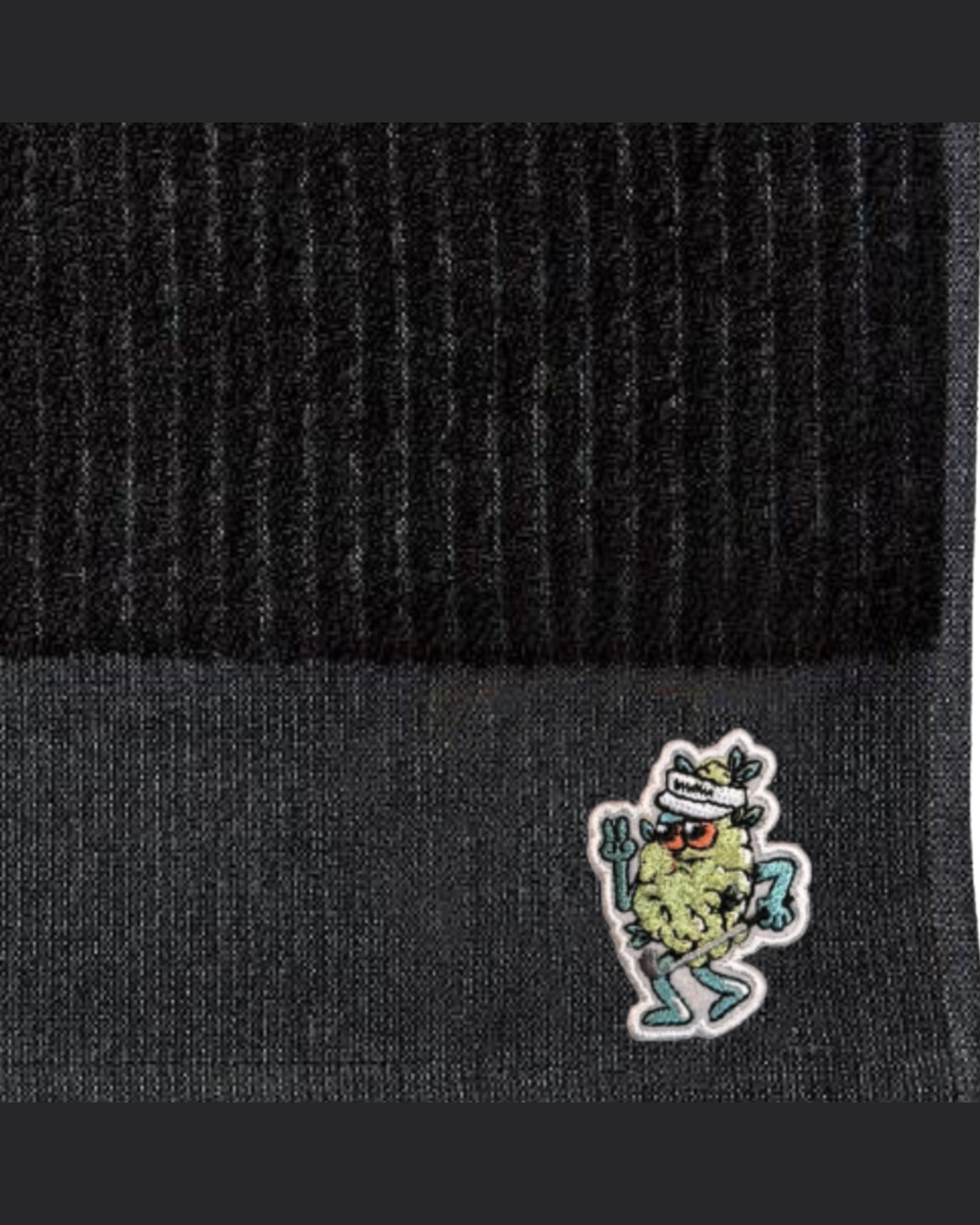 Black cotton caddie towel with Bud chenille patch &middot; view 2 of 2