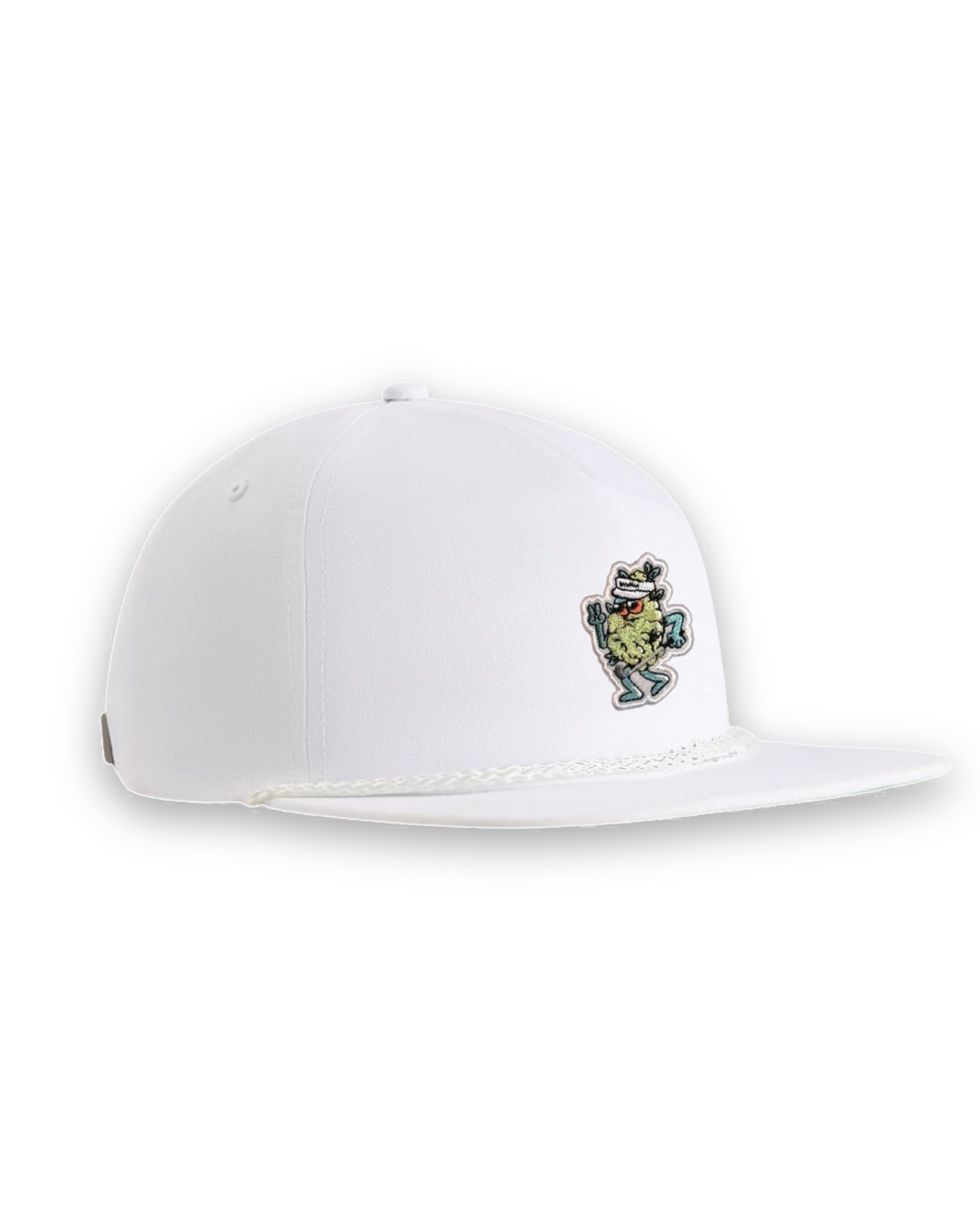 White five panel rope cap with Bud chenille patch &middot; view 1 of 2
