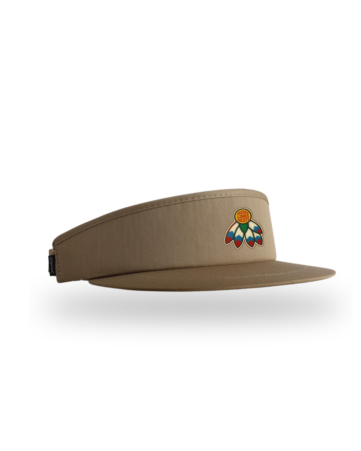 Khaki tour visor with embroidered crest by Hidden Links Society &middot; view 1 of 3