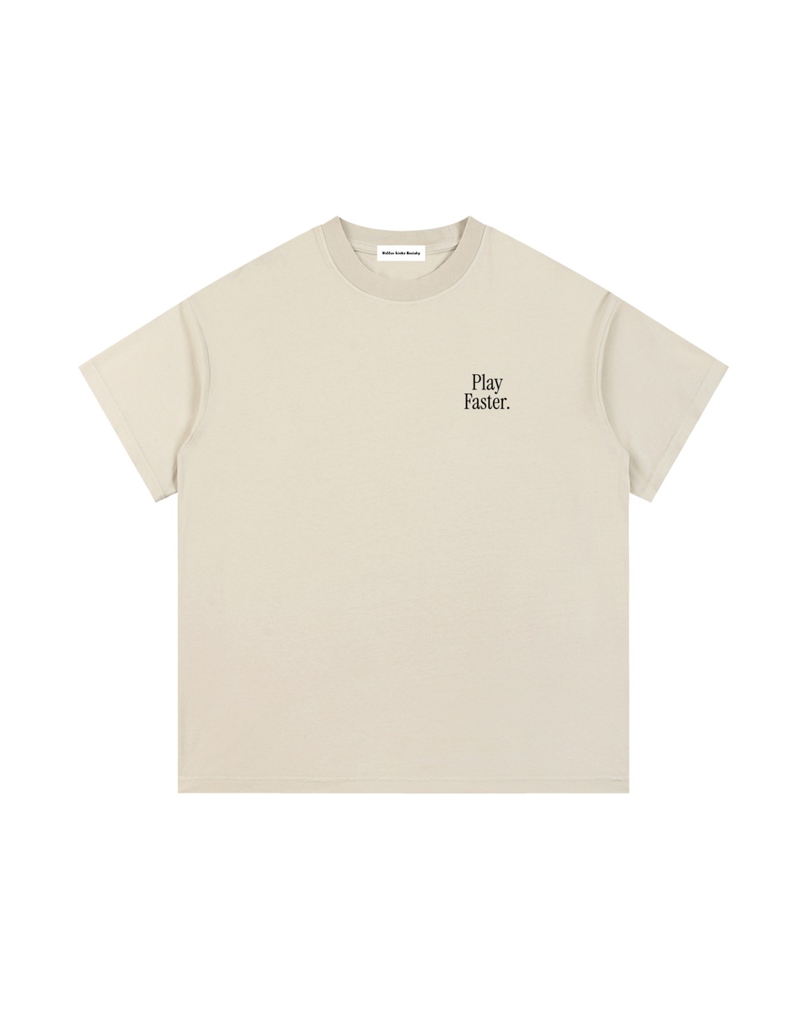 Ivory heavyweight cotton tee with Play Faster print by Hidden Links Society &middot; view 1 of 2