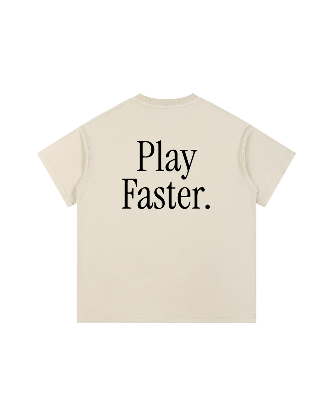 Ivory heavyweight cotton tee with Play Faster print by Hidden Links Society &middot; view 2 of 2