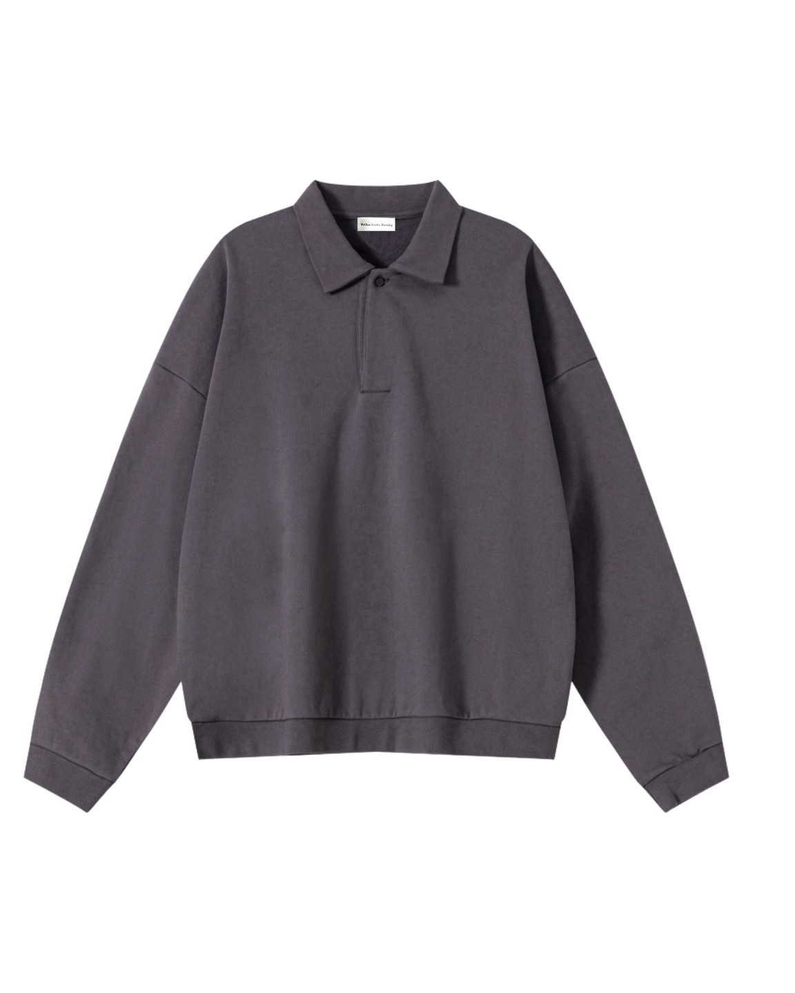 Charcoal heavyweight fleece polo sweatshirt by Hidden Links Society &middot; view 1 of 4