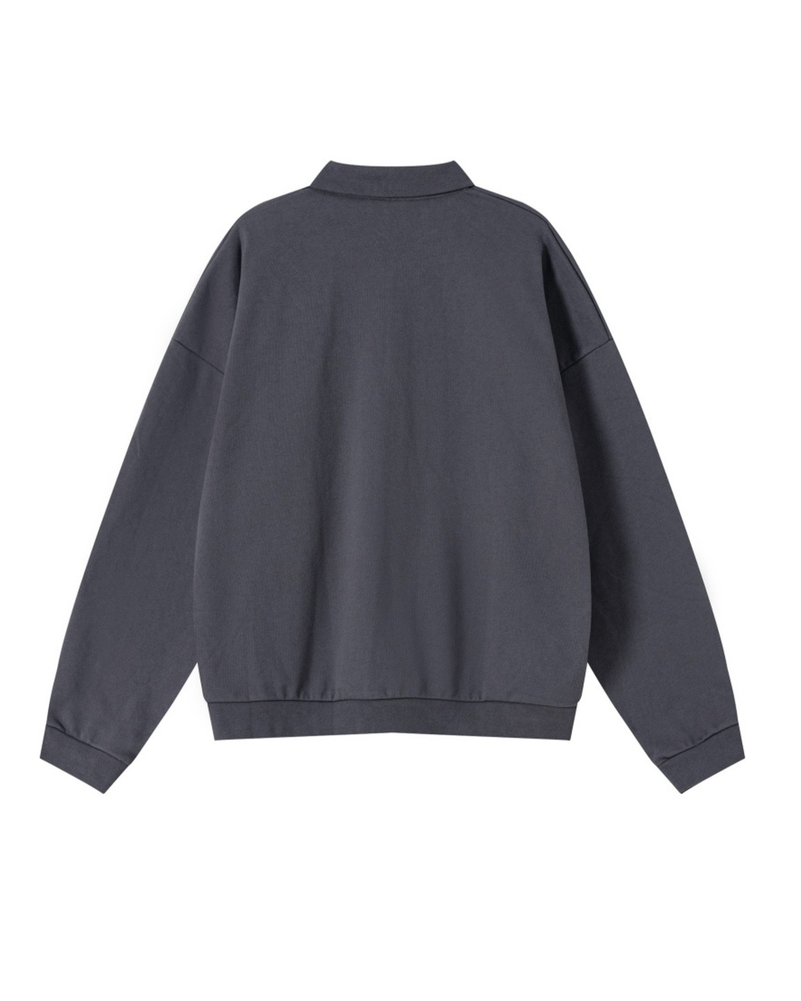 Charcoal heavyweight fleece polo sweatshirt by Hidden Links Society &middot; view 2 of 4