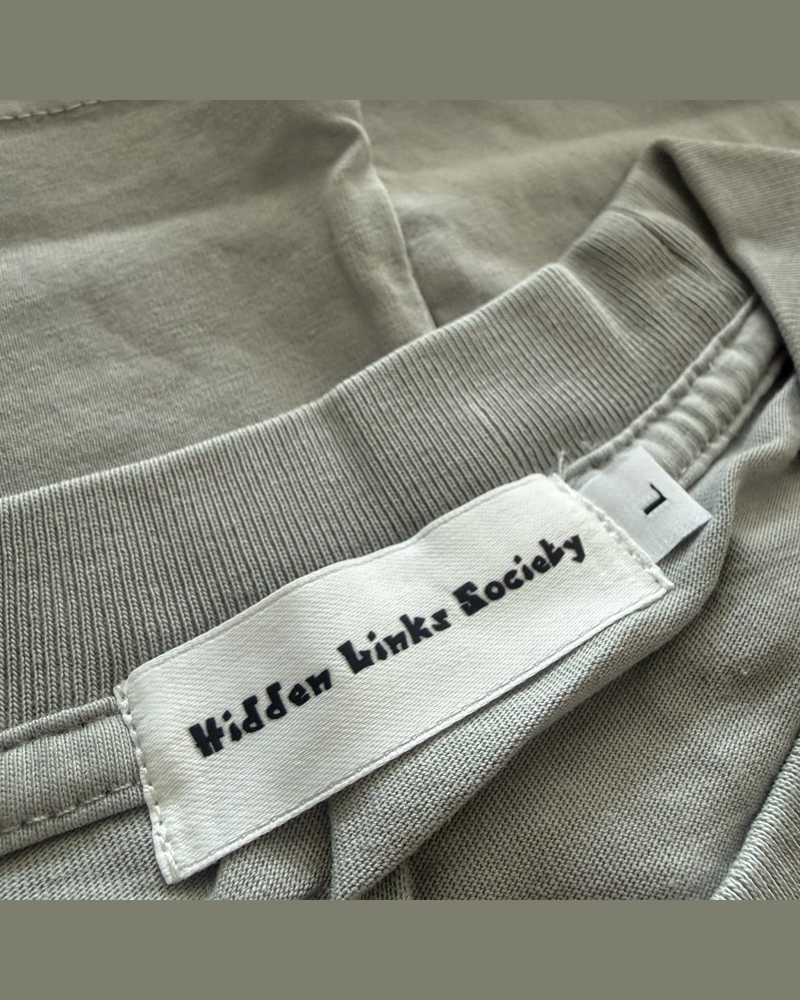Light grey cotton tee with tonal chest patch by Hidden Links Society &middot; view 3 of 3