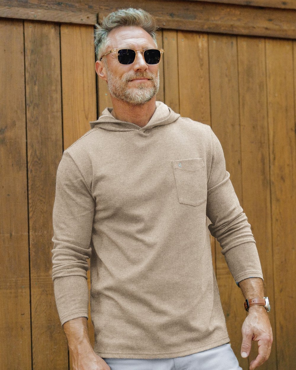 Criquet Chill-Knit Hoodie, Stone &middot; view 3 of 5