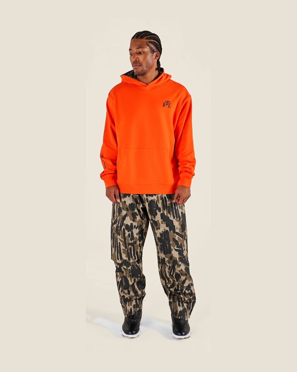 Malbon Golf Fesque Tour Divot Camo Hoodie, Flame &middot; view 3 of 4