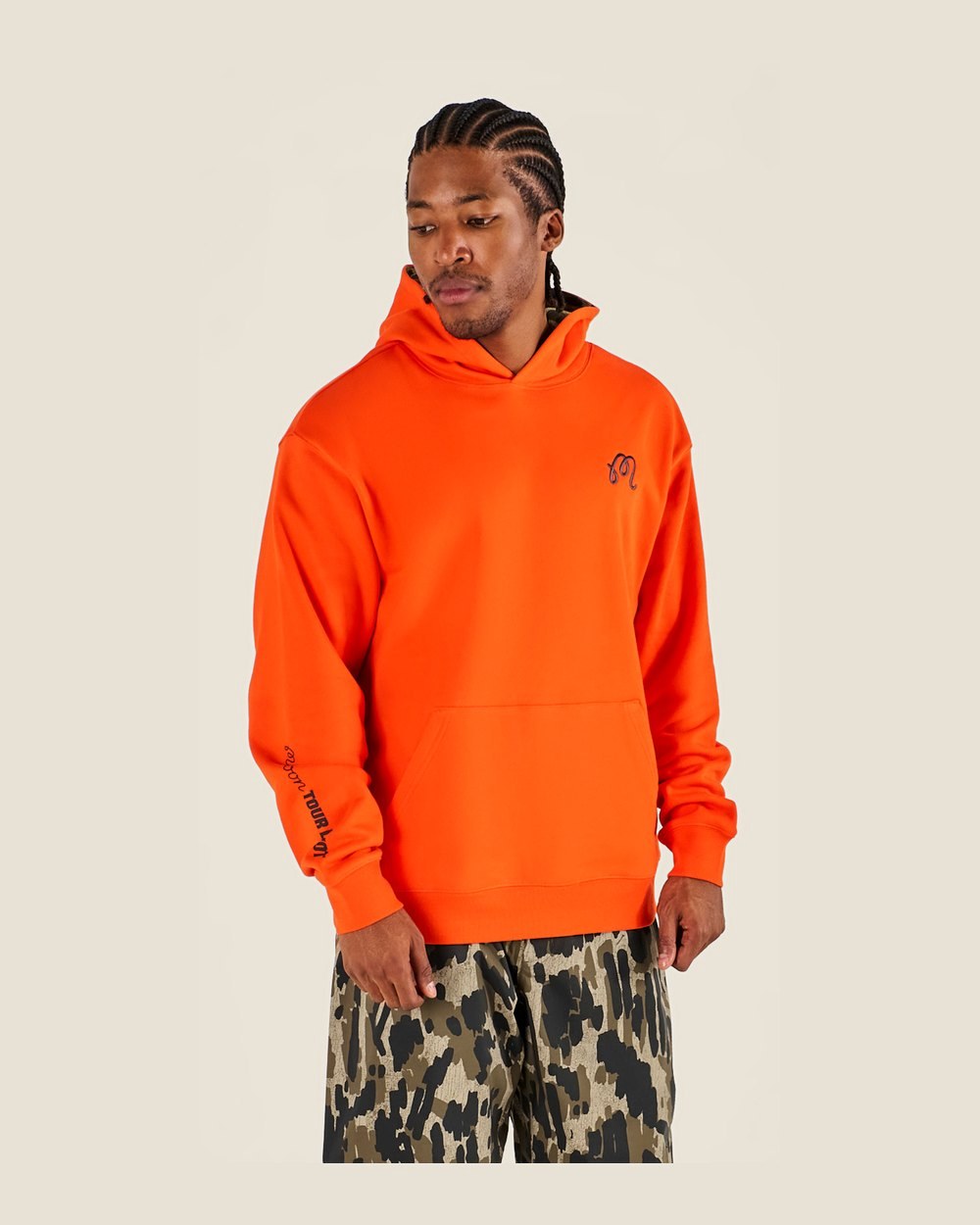Malbon Golf Fesque Tour Divot Camo Hoodie, Flame &middot; view 4 of 4