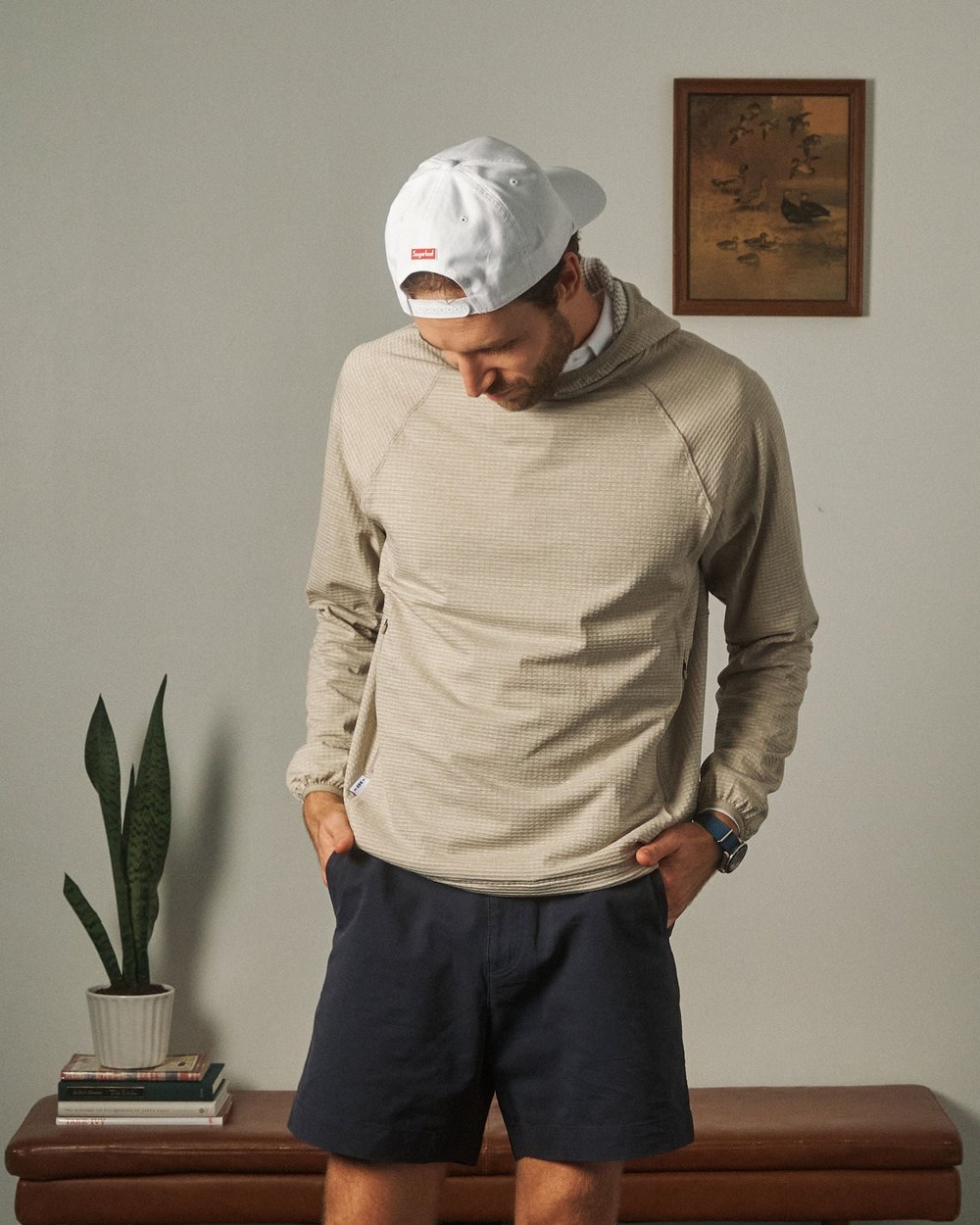Sugarloaf Social Club Grid Tech Hoody, Oatmeal &middot; view 4 of 4