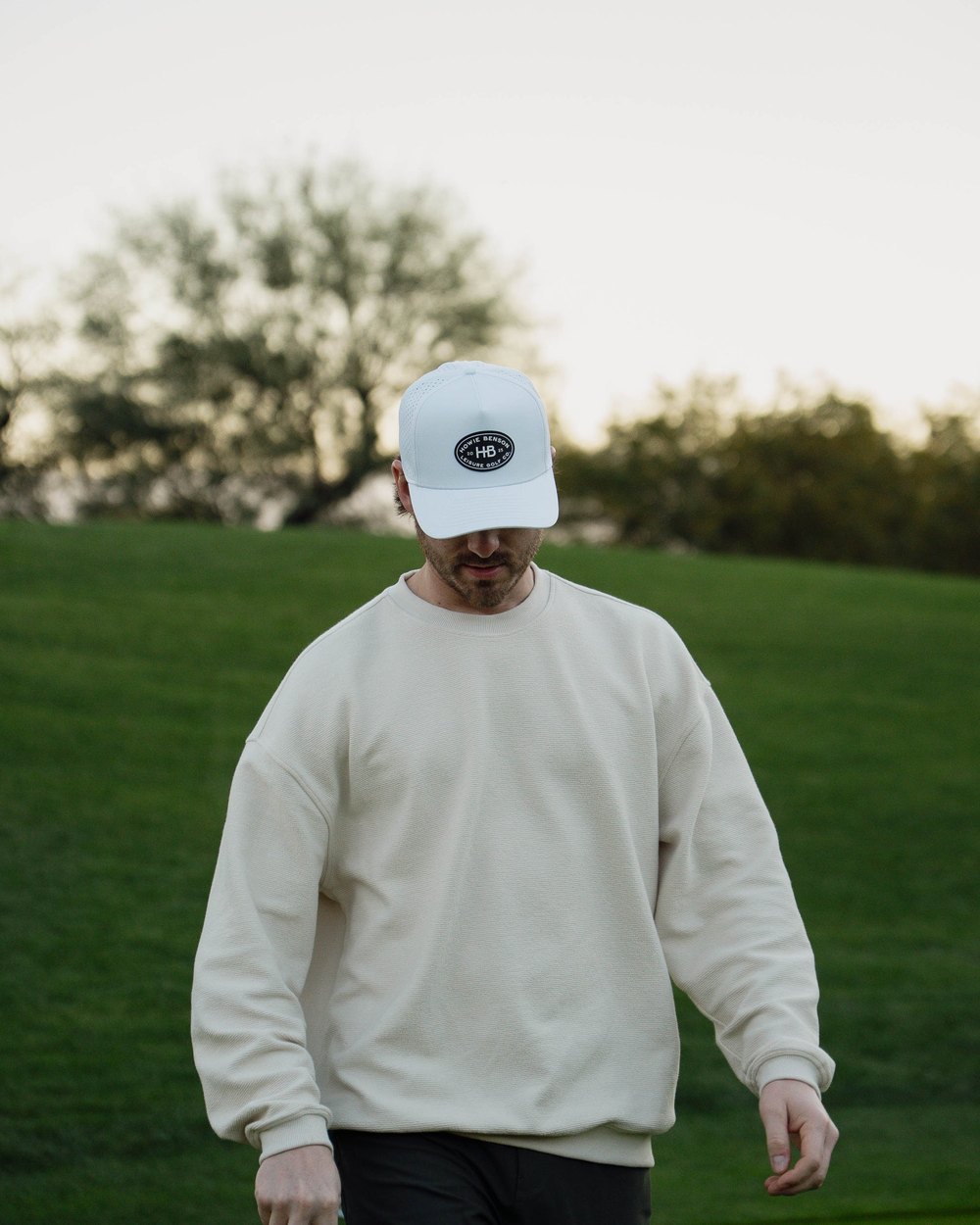 Howie Benson Five-Panel Patch Hat, White · view 1 of 5