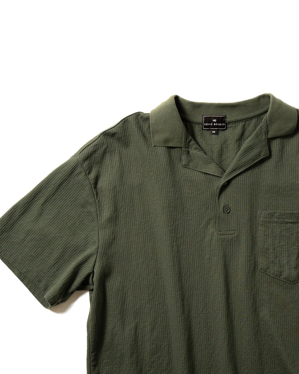 Howie Benson Ottoman Camp Collar Polo, Forest Green · view 4 of 5