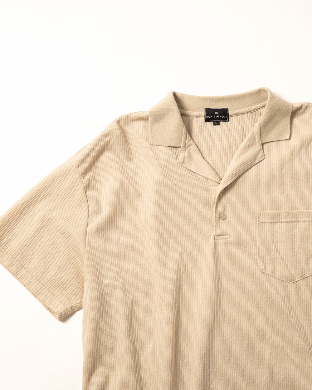 Howie Benson Ottoman Camp Collar Polo, Sand · view 3 of 4