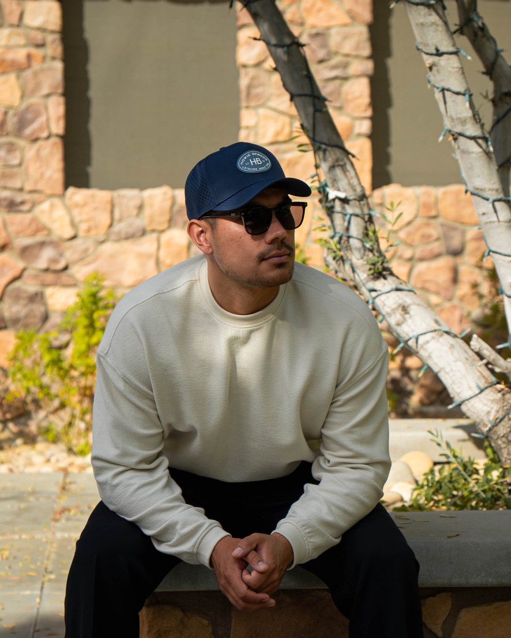 Howie Benson Relaxed Fit Textured Crew, Natural · view 1 of 4