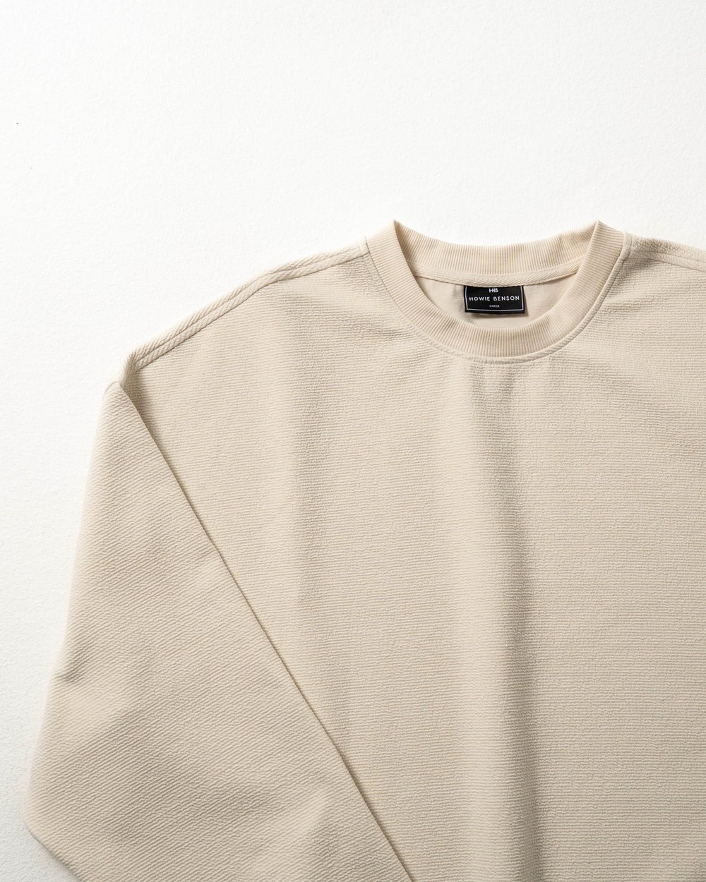 Howie Benson Relaxed Fit Textured Crew, Natural · view 3 of 4