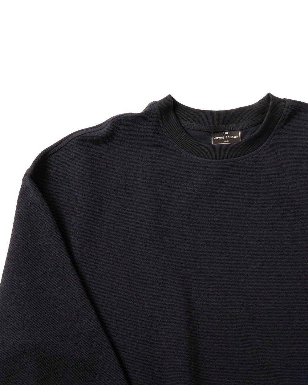 Howie Benson Relaxed Fit Textured Crew, Navy · view 3 of 4