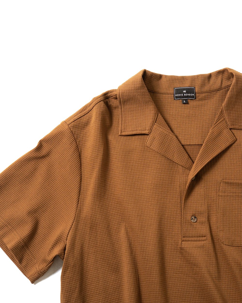 Howie Benson Resort Camp Collar Polo, Brunette · view 4 of 5