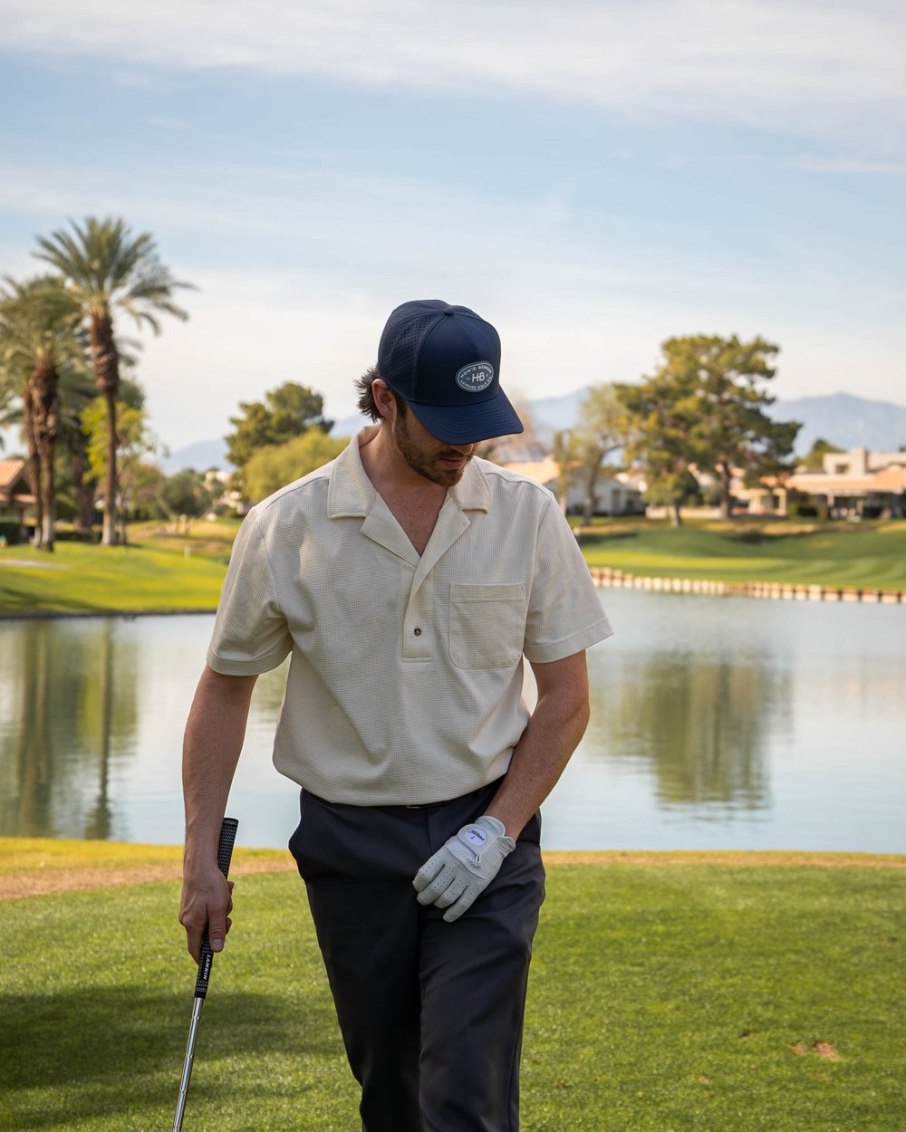Howie Benson Resort Camp Collar Polo, Off-White · view 1 of 4