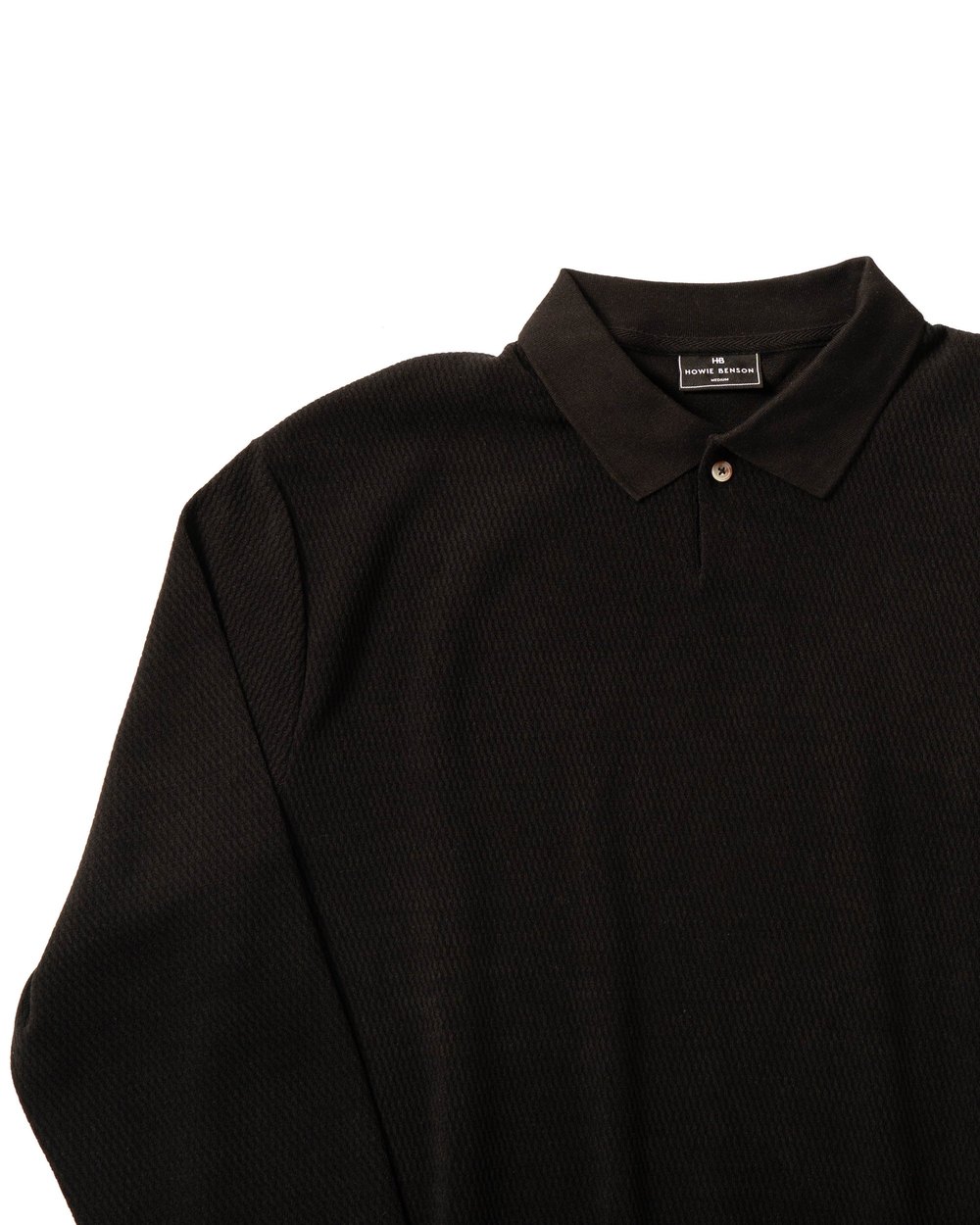 Howie Benson Single Button Polo Pullover, Black · view 4 of 5