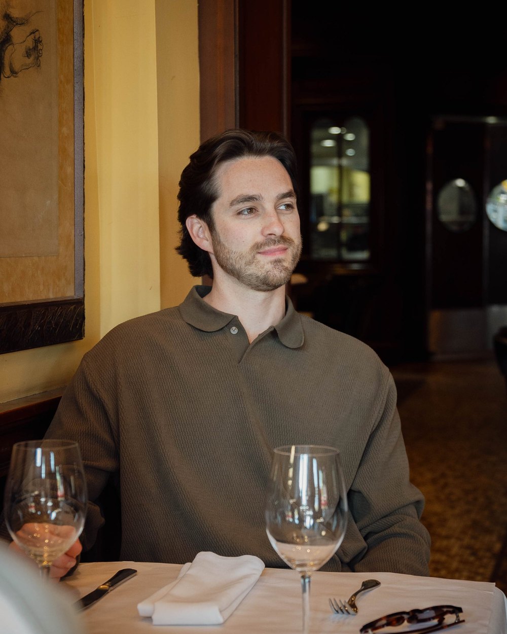Howie Benson Single Button Polo Pullover, Brown · view 1 of 4