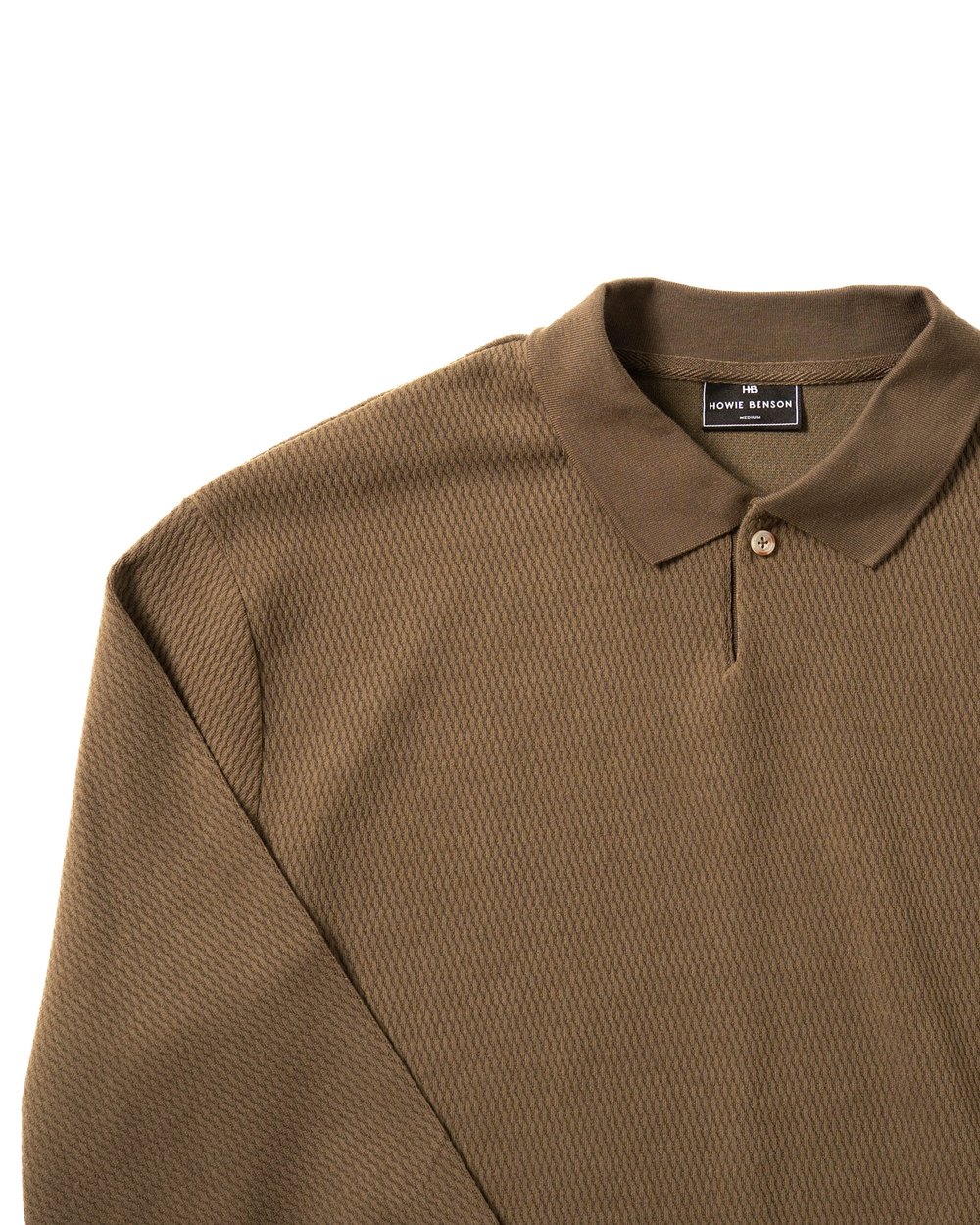Howie Benson Single Button Polo Pullover, Brown · view 3 of 4