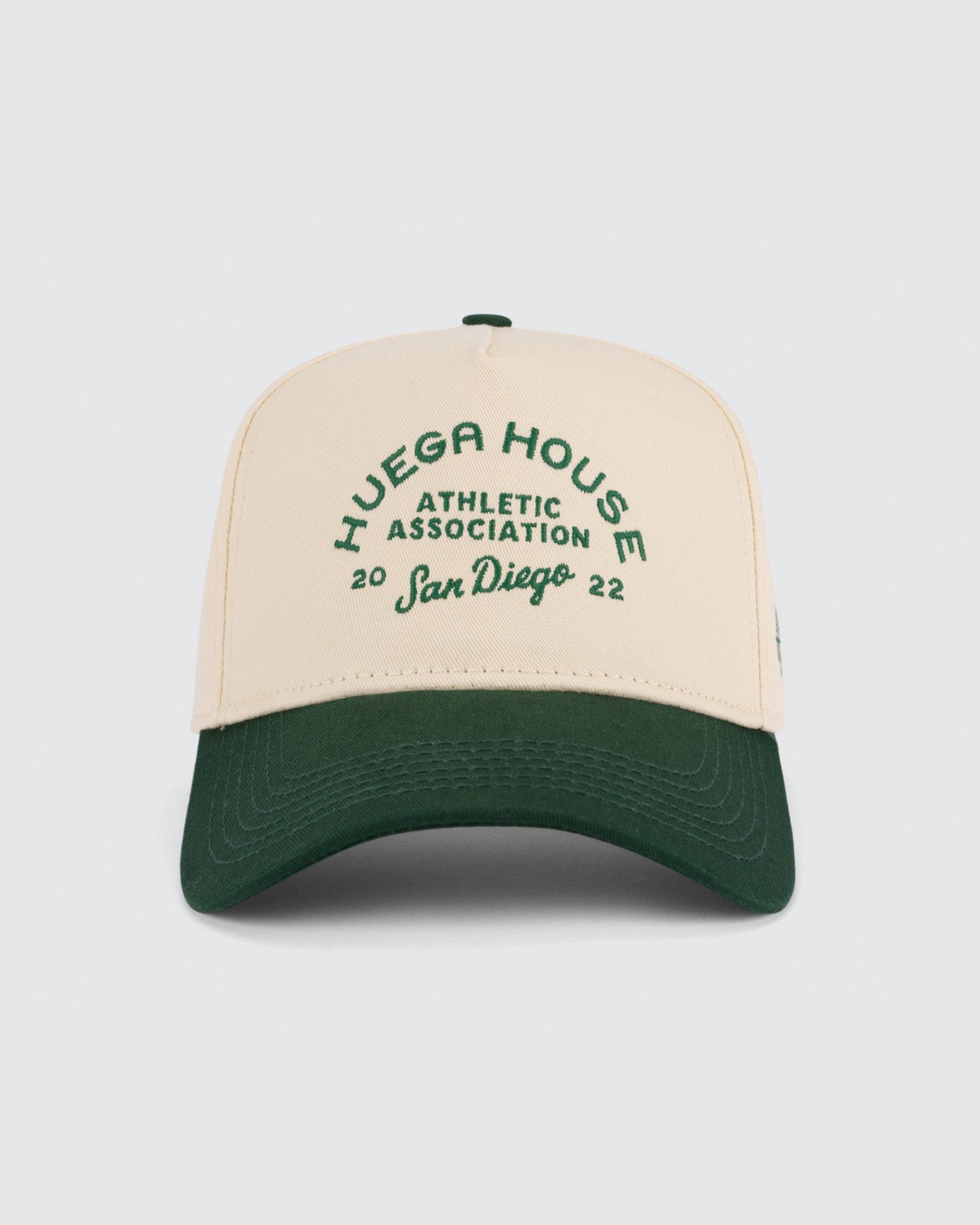 Huega House Athletic Association Hat — Green & Natural
