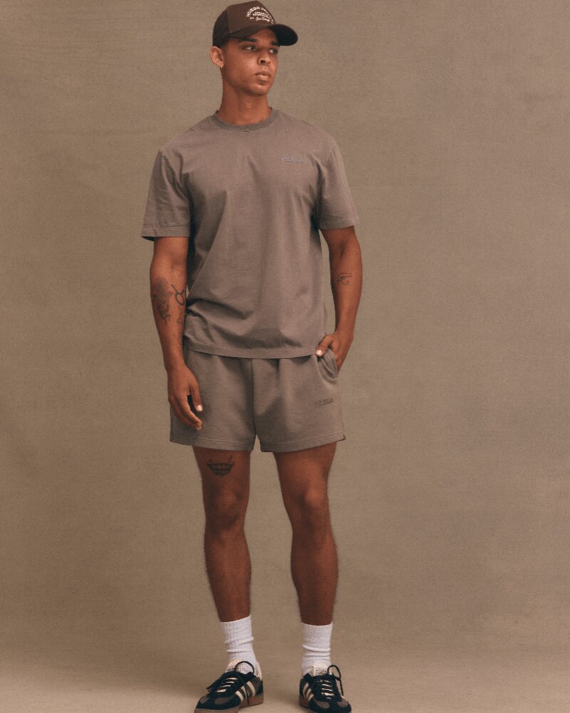 Huega House Essential Sweat Shorts — Taupe &middot; view 2 of 4