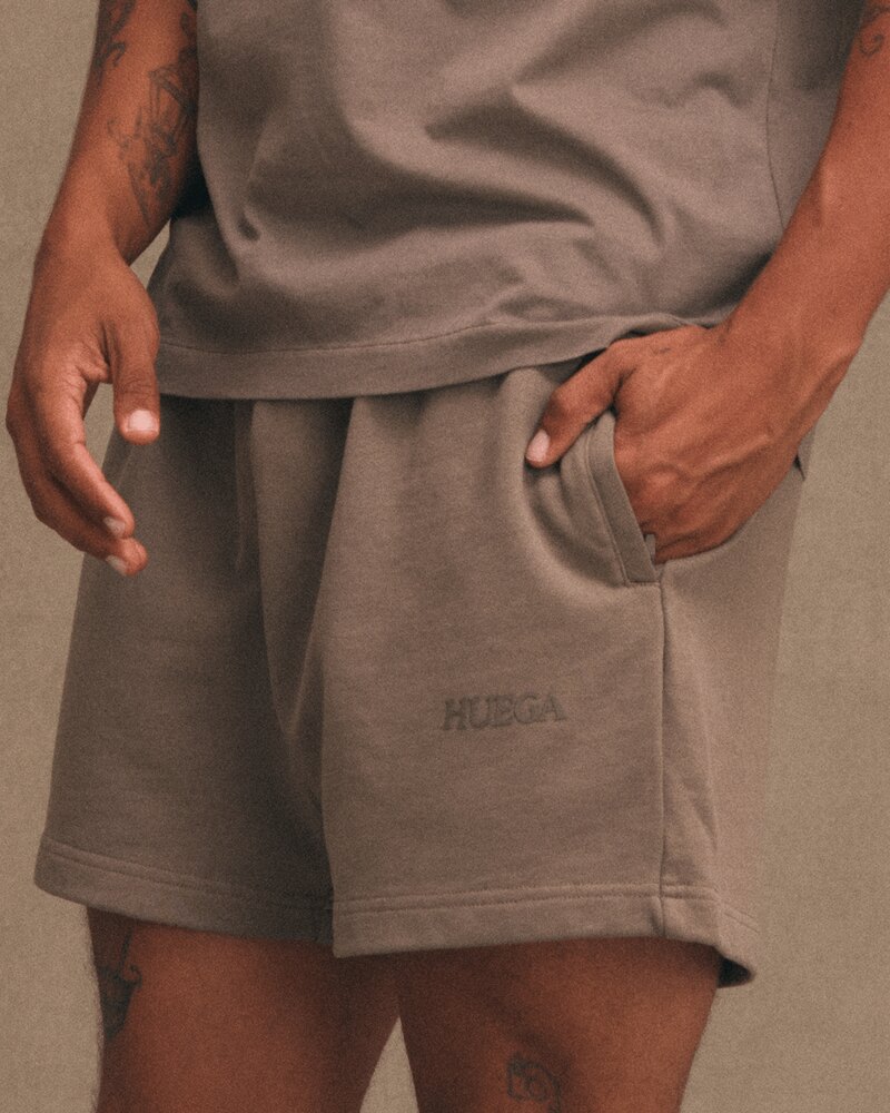 Huega House Essential Sweat Shorts — Taupe &middot; view 3 of 4