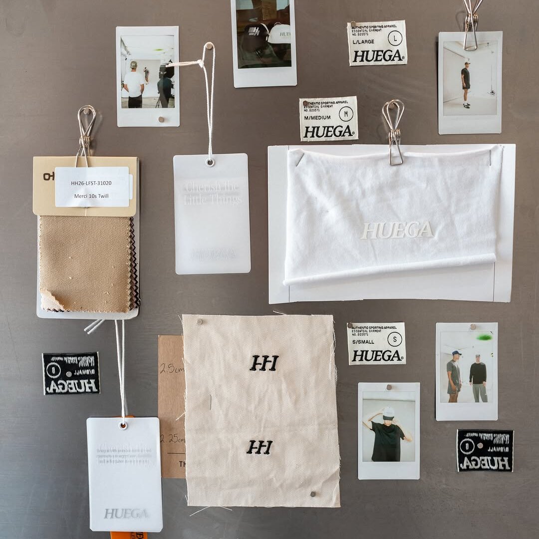 Huega House design moodboard wall
