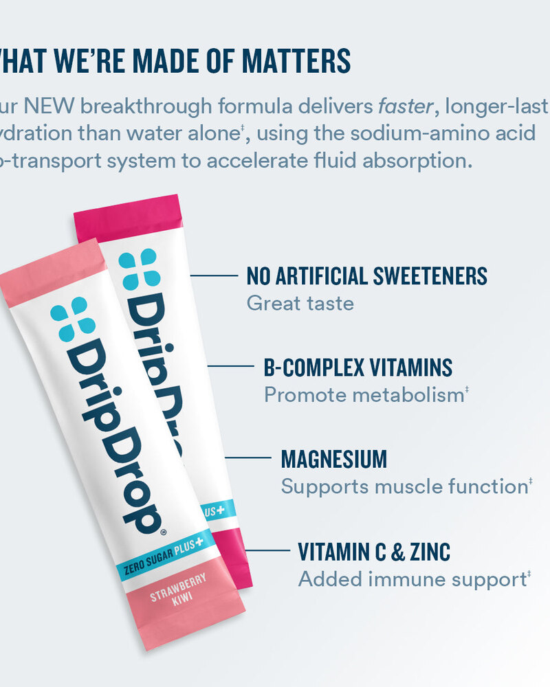 DripDrop Zero Sugar Plus electrolyte drink mix · view 3 of 4