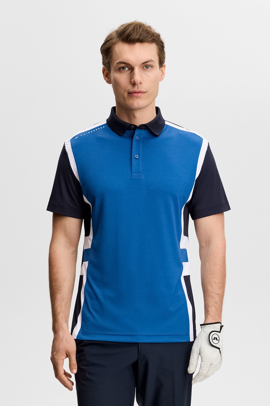 J.Lindeberg Finn polo in JL Navy colour block · view 4 of 4