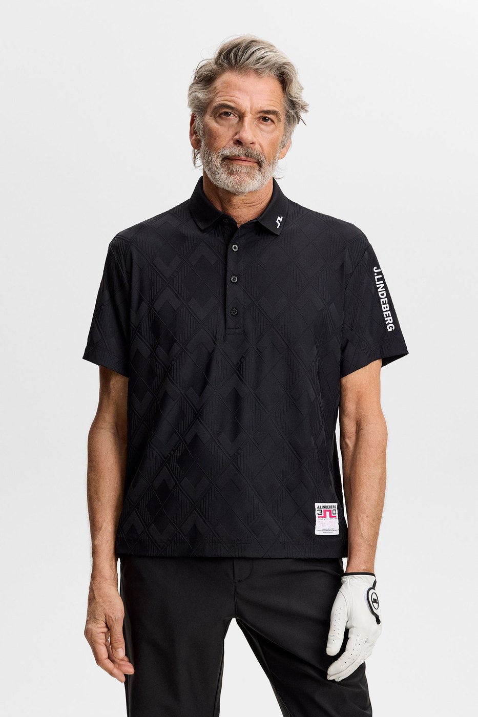 J.Lindeberg 30Y Matt relaxed polo in black · view 4 of 4