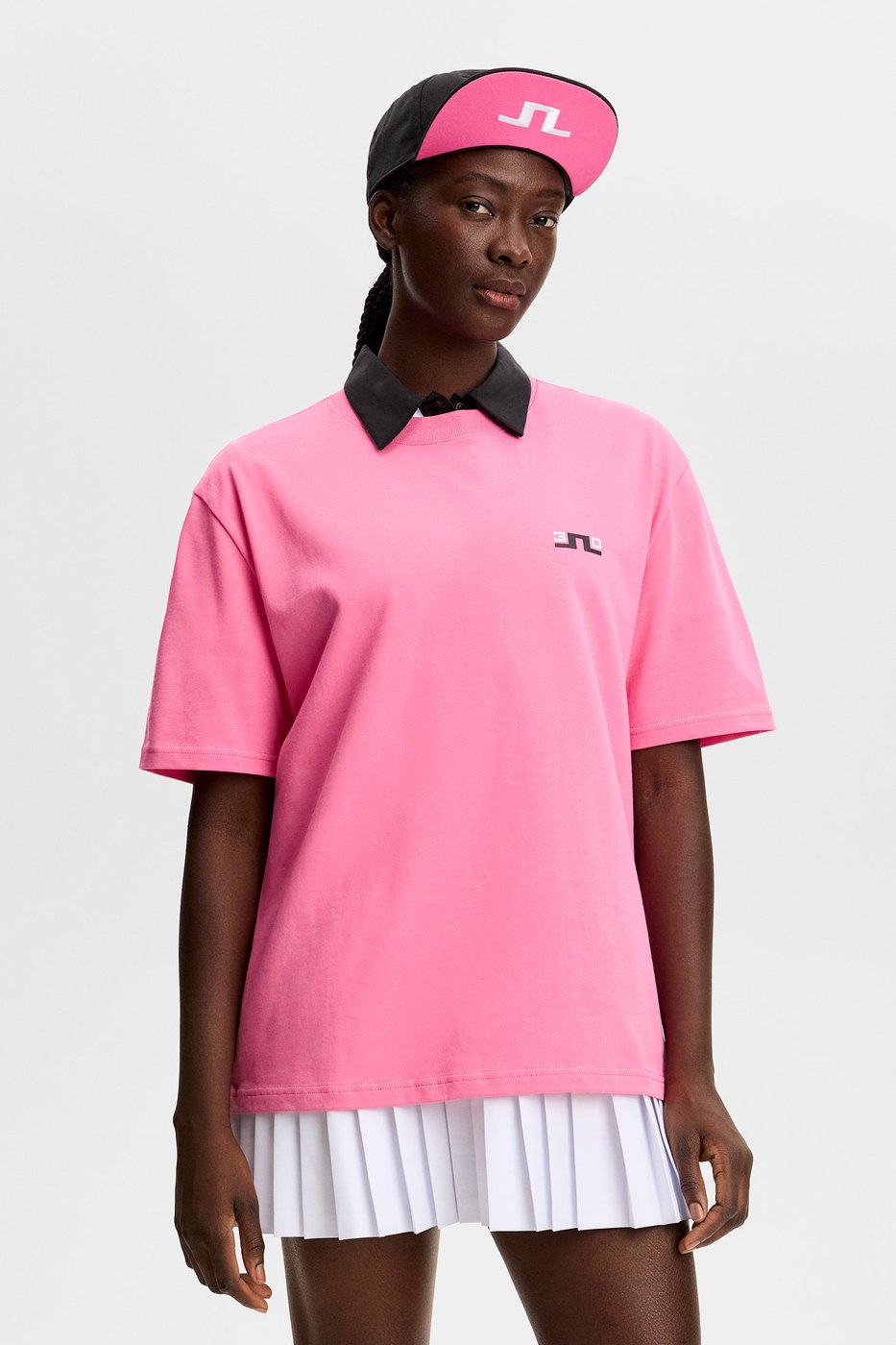 J.Lindeberg 30Y Hale t-shirt in Azalea Pink · view 3 of 4