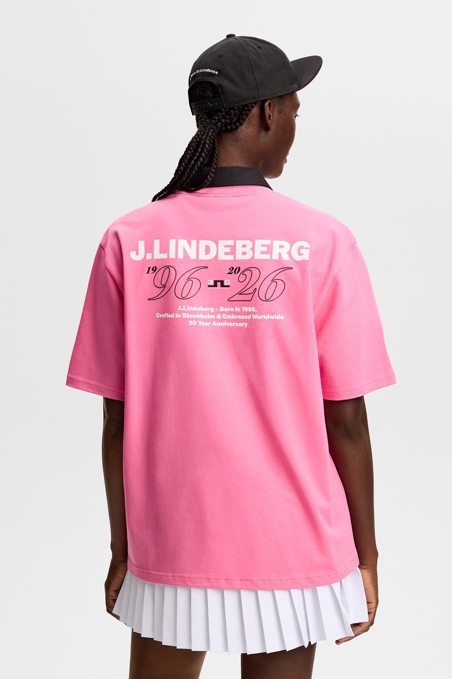 J.Lindeberg 30Y Hale t-shirt in Azalea Pink · view 4 of 4