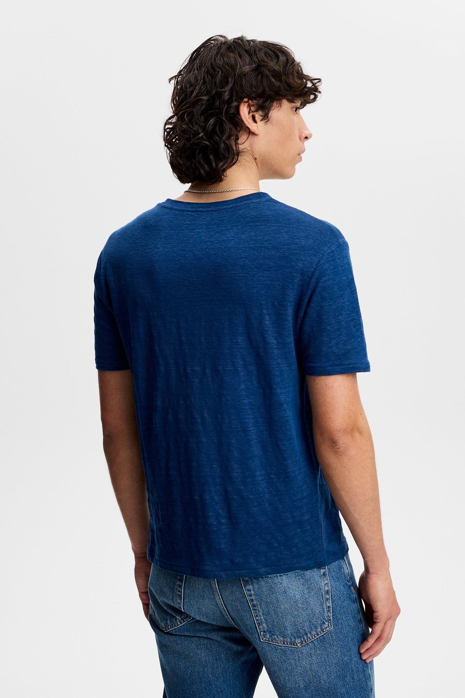 J.Lindeberg Coma linen tee in Estate Blue · view 4 of 4