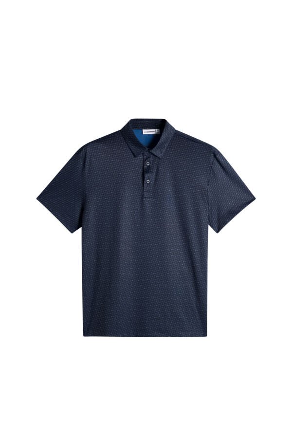J.Lindeberg Tod print polo in Bias Bridge micro navy · view 1 of 3