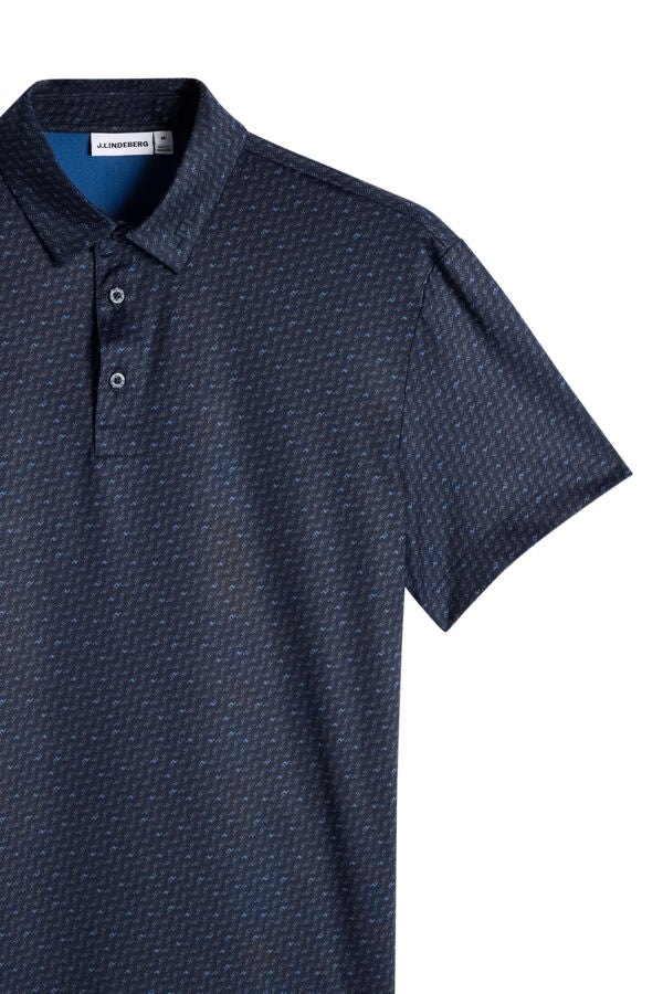 J.Lindeberg Tod print polo in Bias Bridge micro navy · view 2 of 3