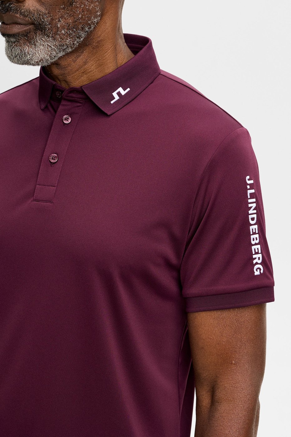 J.Lindeberg Tour Tech slim fit polo in Winetasting · view 4 of 4