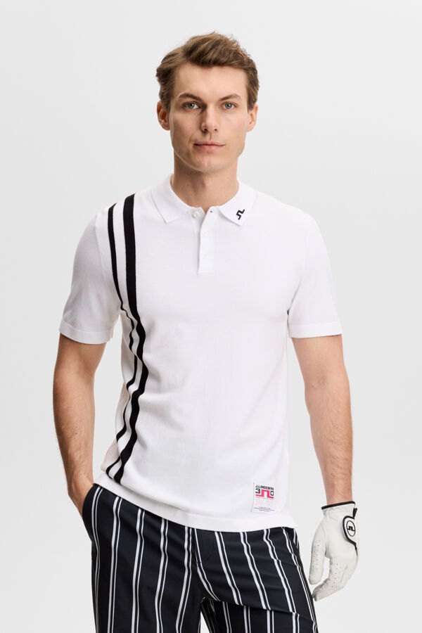 J.Lindeberg 30Y Wallis knit polo in white · view 2 of 4