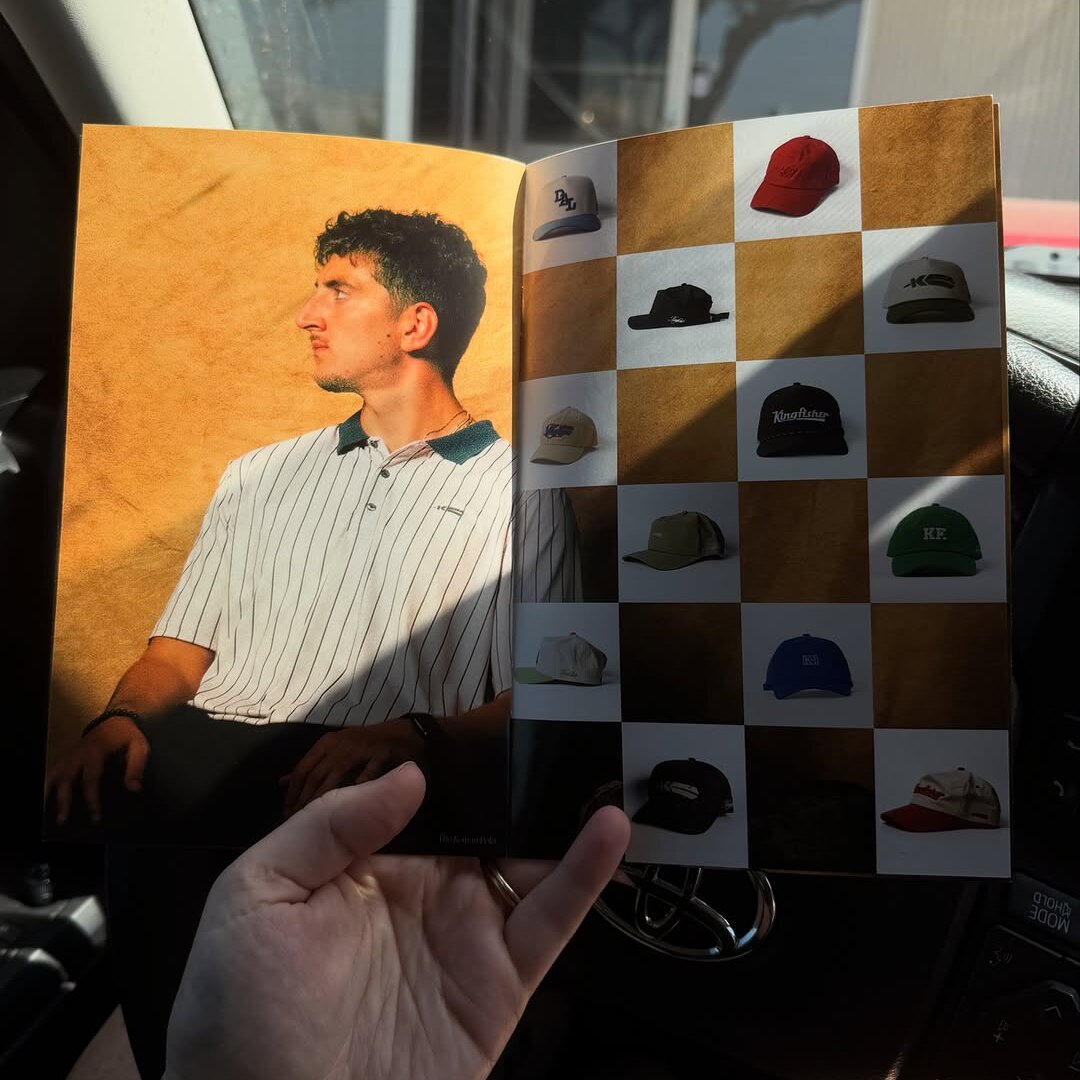 Kingfisher hat wall zine spread