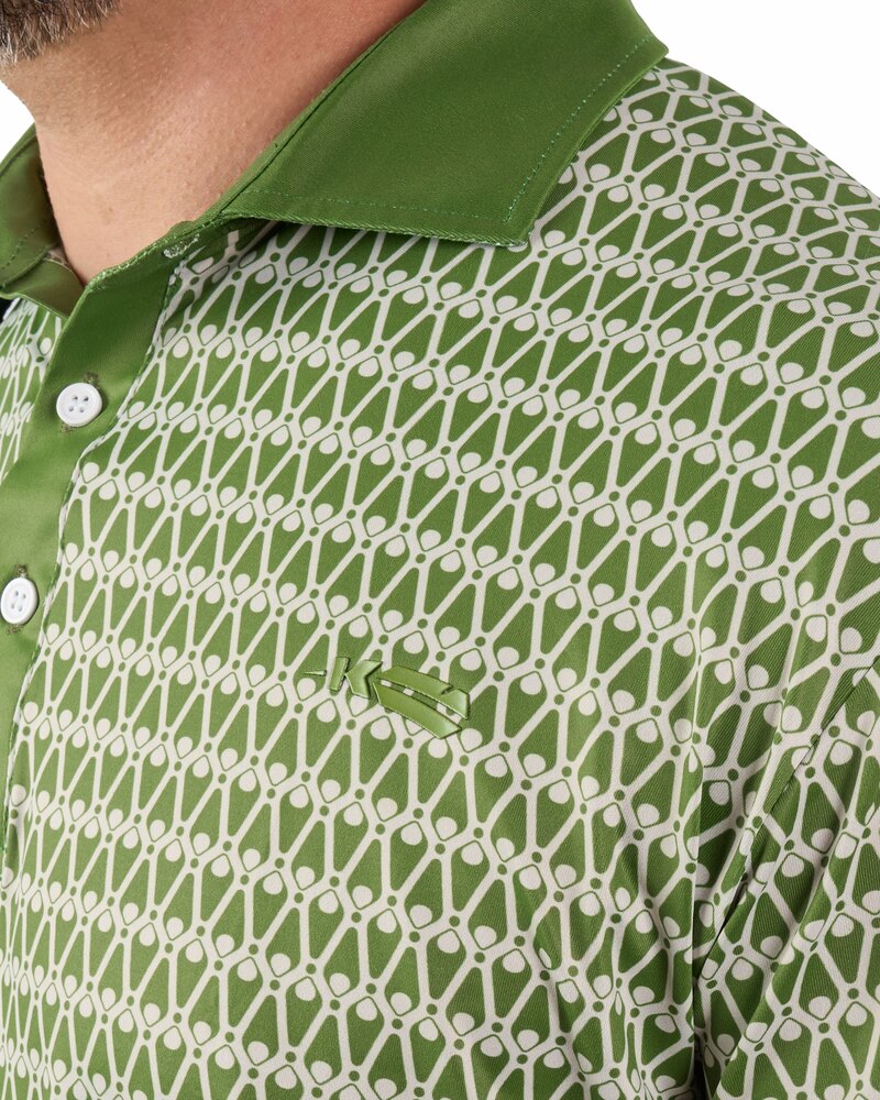 Kingfisher Golf Olive Patterned Polo · view 2 of 4