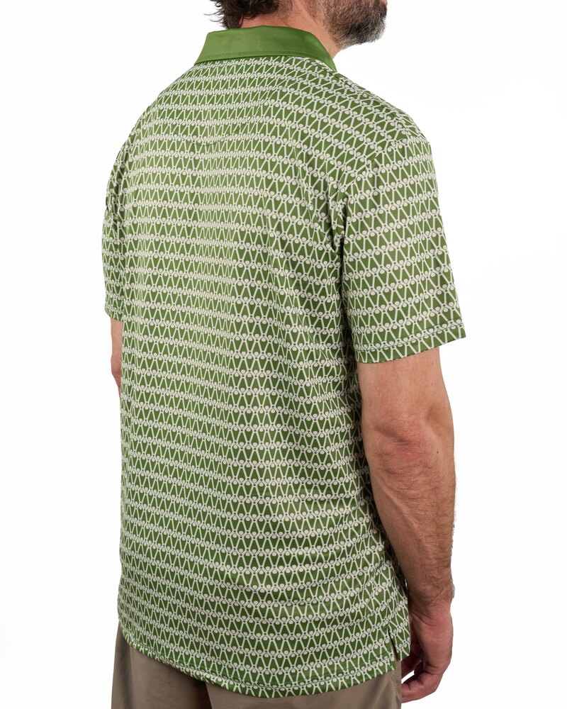 Kingfisher Golf Olive Patterned Polo · view 3 of 4