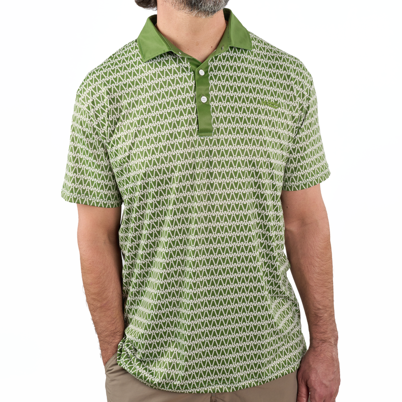 Kingfisher Golf Olive Patterned Polo