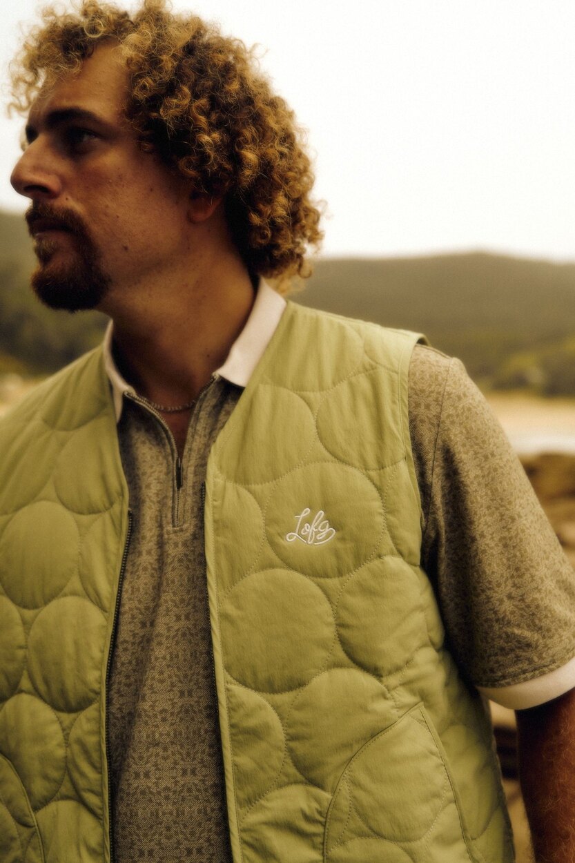 Audley Padded Golf Vest Sage Left of Field Golf