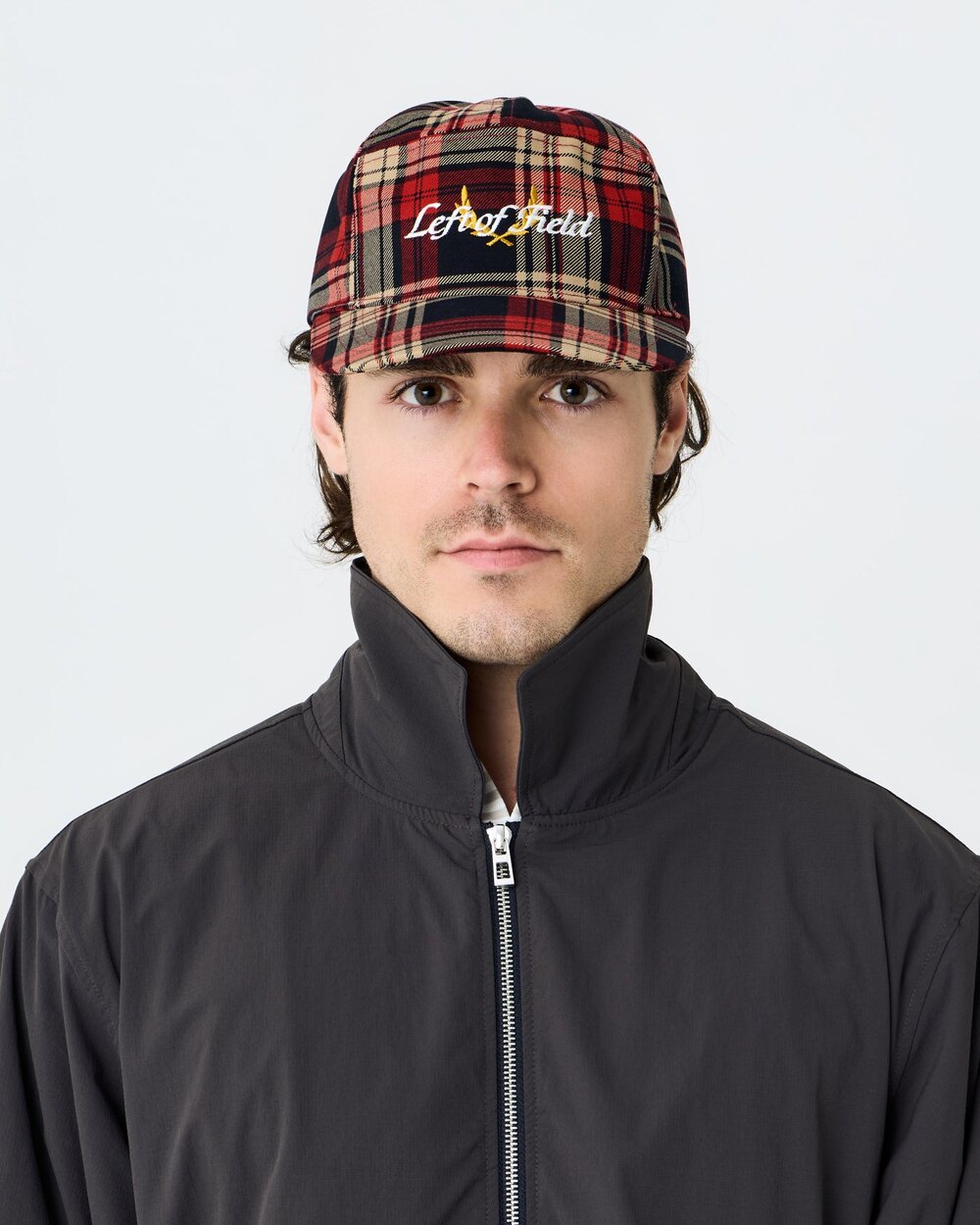 Heritage Plaid Cap Red Left of Field Golf