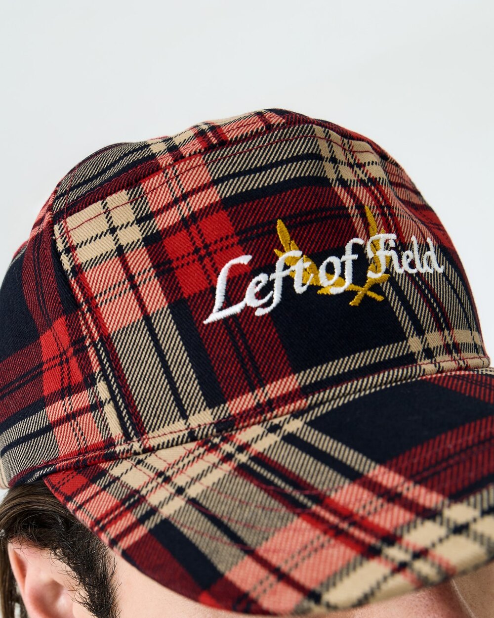 Heritage Plaid Cap Red Left of Field Golf