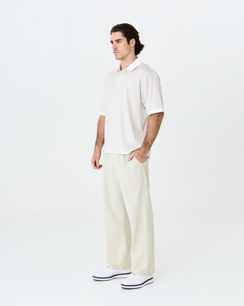 Mornington Polo Beige/White Stripe Left of Field Golf