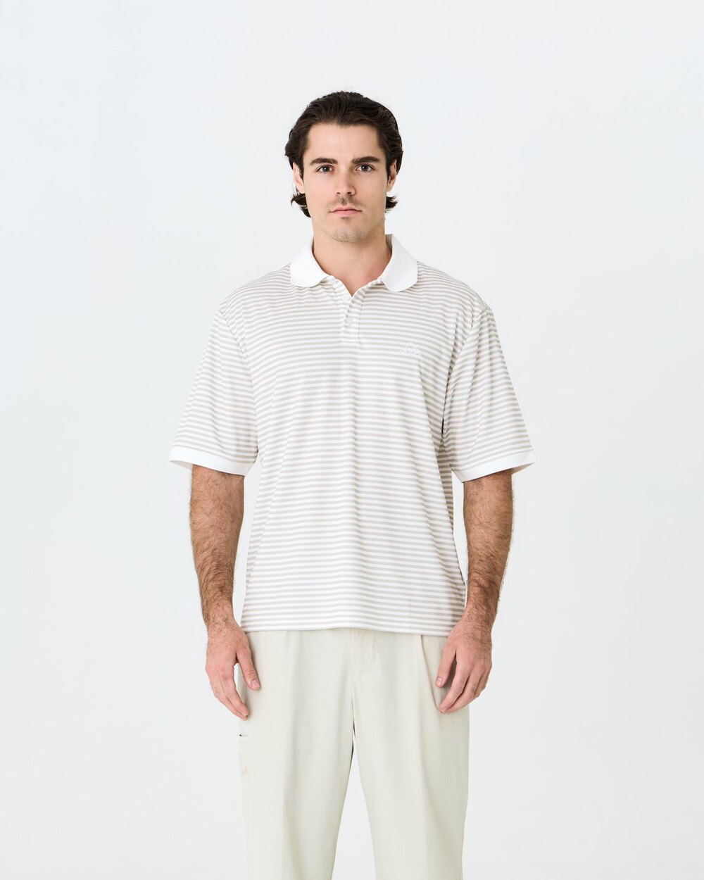 Mornington Polo Beige/White Stripe Left of Field Golf