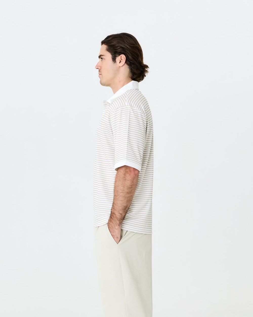 Mornington Polo Beige/White Stripe Left of Field Golf