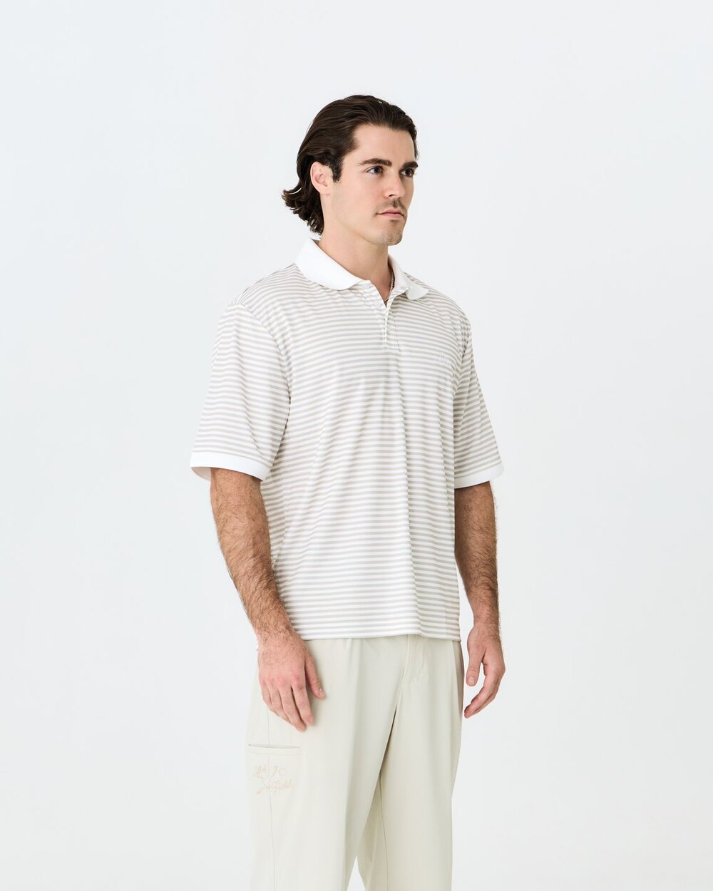 Mornington Polo Beige/White Stripe Left of Field Golf