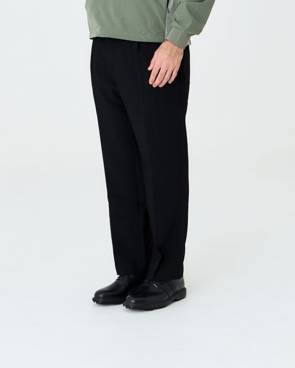 Stanwell Pleated Wide Trouser Black Left of Field Golf